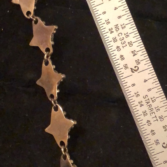 Sterling Silver/Onyx Star Bracelet 7.75” - Picture 4 of 7